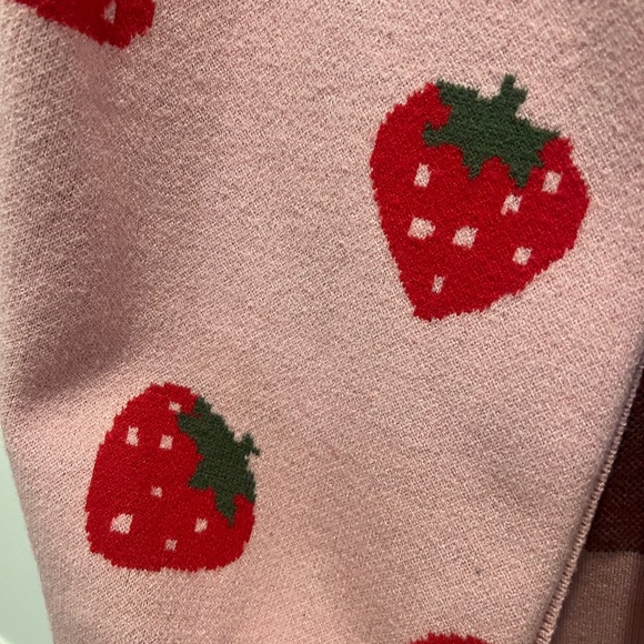 Pink Cardigan with Strawberry Pattern - Picture 2 of 3